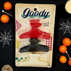 Vintage 1990 Goody Pin Up Hair Clips Orange Black White Halloween Colors NIP